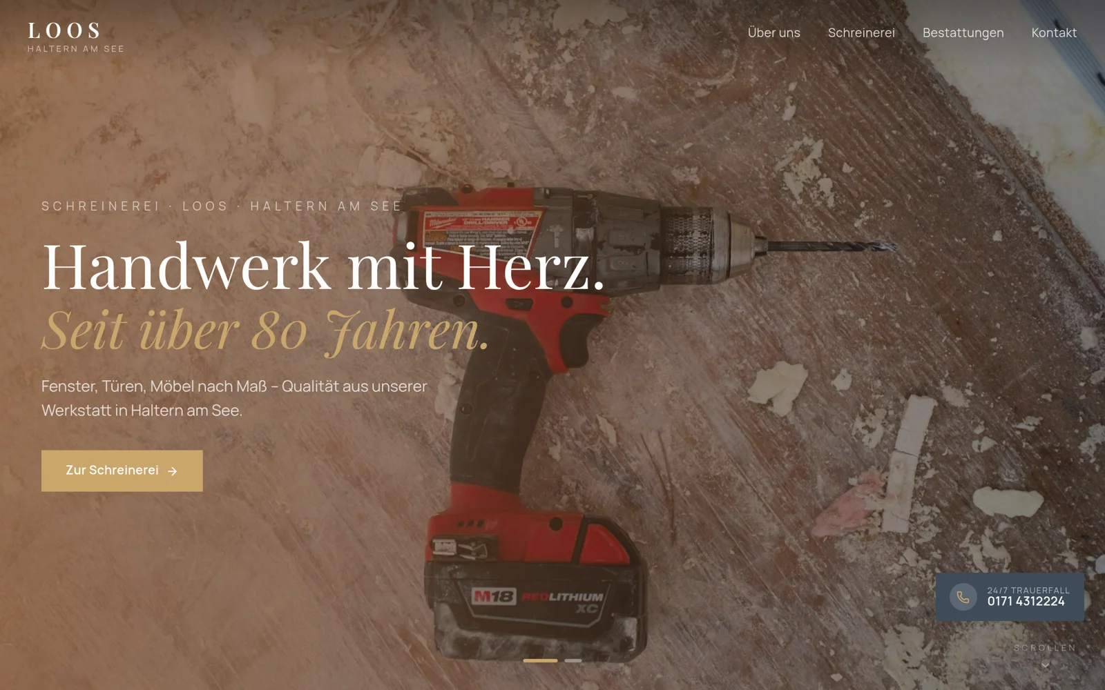 LOOS SCHREINEREI & BESTATTUNGEN Website